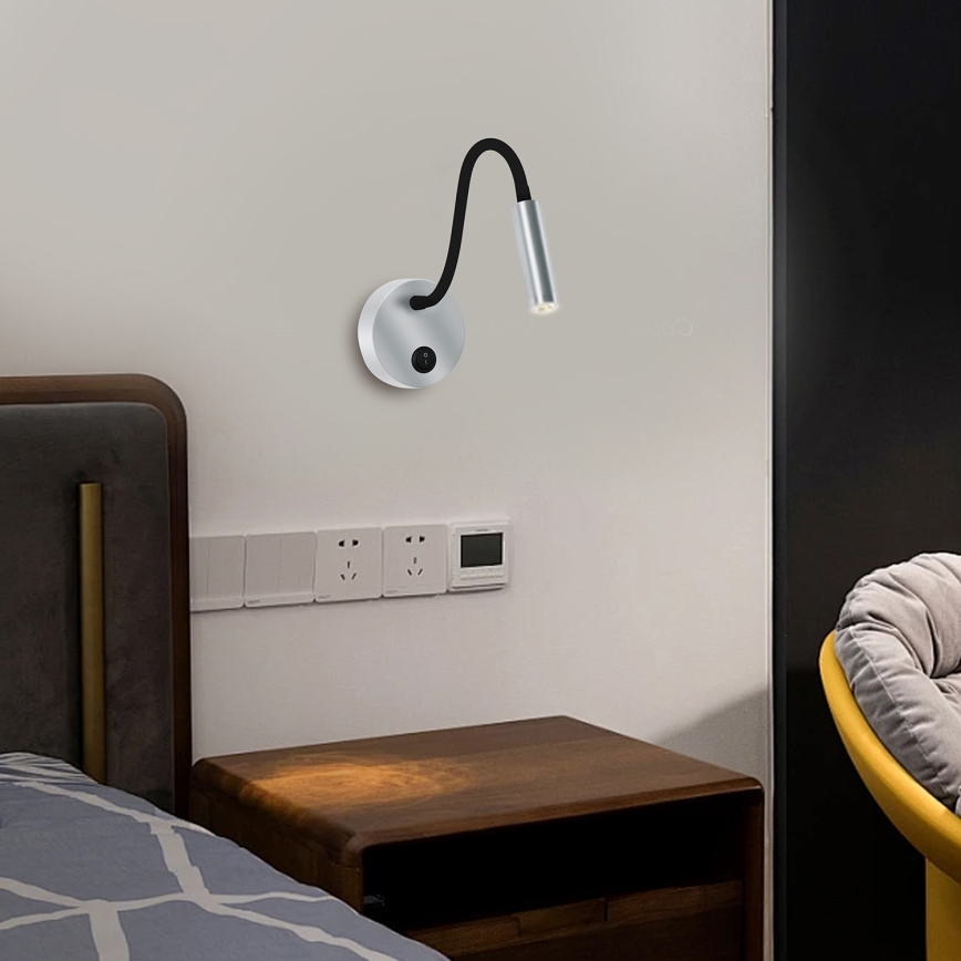 Brilagi - LED Lankstus sieninis šviestuvas MAYA LED/3W/230V 4000K sidabras