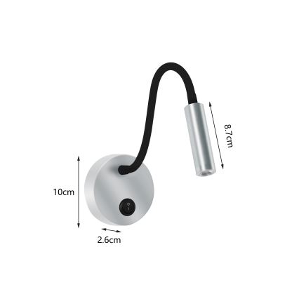 Brilagi - LED Lankstus sieninis šviestuvas MAYA LED/3W/230V 4000K sidabras