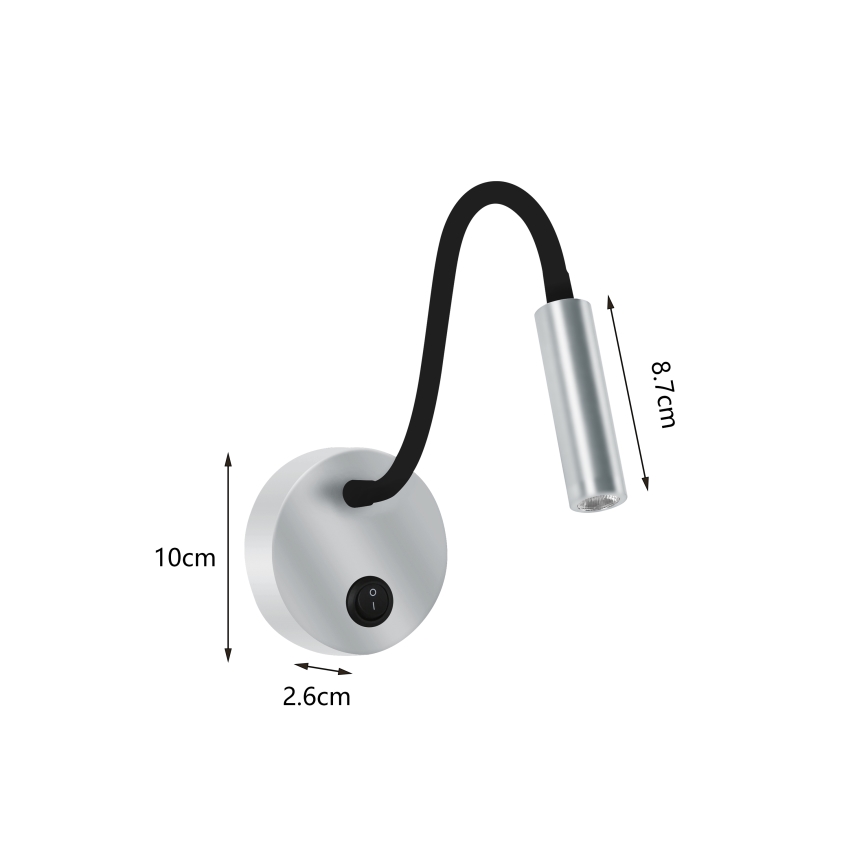 Brilagi - LED Lankstus sieninis šviestuvas MAYA LED/3W/230V 4000K sidabras