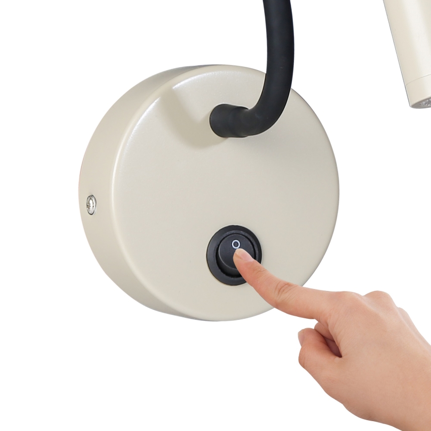 Brilagi - LED Lankstus sieninis šviestuvas MAYA LED/3W/230V 4000K smėlio spalva