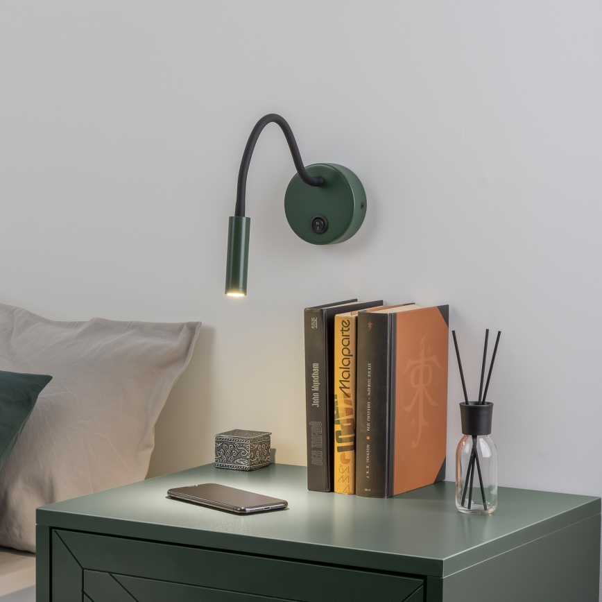 Brilagi - LED Lankstus sieninis šviestuvas MAYA LED/3W/230V 4000K žalia