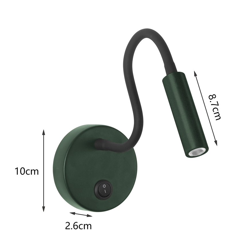 Brilagi - LED Lankstus sieninis šviestuvas MAYA LED/3W/230V 4000K žalia