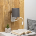 Brilagi - LED Lankstus sieninis šviestuvas NUBILA 1xE27/25W/230V + LED/3W balta/antracitas