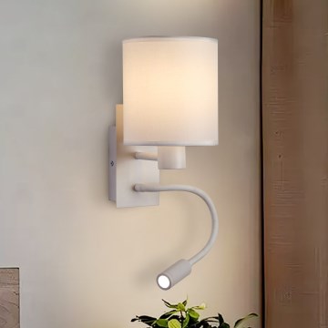Brilagi - LED Lankstus sieninis šviestuvas NUBILA 1xE27/25W/230V + LED/3W balta