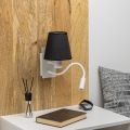 Brilagi - LED Lankstus sieninis šviestuvas NUBILA 1xE27/25W/230V + LED/3W balta/juoda