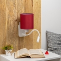 Brilagi - LED Lankstus sieninis šviestuvas NUBILA 1xE27/25W/230V + LED/3W balta/Pompėjos raudona