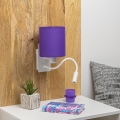 Brilagi - LED Lankstus sieninis šviestuvas NUBILA 1xE27/25W/230V + LED/3W balta/violetinė