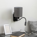 Brilagi - LED Lankstus sieninis šviestuvas NUBILA 1xE27/25W/230V + LED/3W juoda/antracitas
