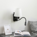 Brilagi - LED Lankstus sieninis šviestuvas NUBILA 1xE27/25W/230V + LED/3W juoda/balta