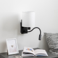 Brilagi - LED Lankstus sieninis šviestuvas NUBILA 1xE27/25W/230V + LED/3W juoda/balta