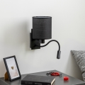 Brilagi - LED Lankstus sieninis šviestuvas NUBILA 1xE27/25W/230V + LED/3W juoda
