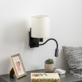 Brilagi - LED Lankstus sieninis šviestuvas NUBILA 1xE27/25W/230V + LED/3W juoda/kreminė
