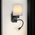 Brilagi - LED Lankstus sieninis šviestuvas NUBILA 1xE27/25W/230V + LED/3W juoda/pilka