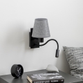 Brilagi - LED Lankstus sieninis šviestuvas NUBILA 1xE27/25W/230V + LED/3W juoda/pilka