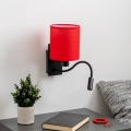 Brilagi - LED Lankstus sieninis šviestuvas NUBILA 1xE27/25W/230V + LED/3W juoda/raudona
