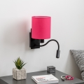 Brilagi - LED Lankstus sieninis šviestuvas NUBILA 1xE27/25W/230V + LED/3W juoda/rausva