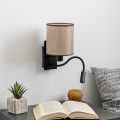 Brilagi - LED Lankstus sieninis šviestuvas NUBILA 1xE27/25W/230V + LED/3W juoda/ruda