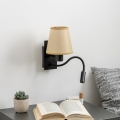 Brilagi - LED Lankstus sieninis šviestuvas NUBILA 1xE27/25W/230V + LED/3W juoda/šviesiai rudos spalvos