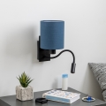 Brilagi - LED Lankstus sieninis šviestuvas NUBILA 1xE27/25W/230V + LED/3W juoda/tamsiai mėlyna