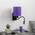 Brilagi - LED Lankstus sieninis šviestuvas NUBILA 1xE27/25W/230V + LED/3W juoda/violetinė
