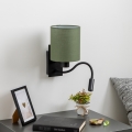Brilagi - LED Lankstus sieninis šviestuvas NUBILA 1xE27/25W/230V + LED/3W juoda/žalia