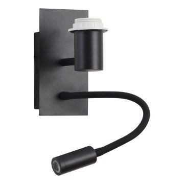Brilagi - LED Lankstus sieninis šviestuvas NUBILA 1xE27/25W/230V + LED/3W juodas