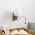 Brilagi - LED Lankstus sieninis šviestuvas NUBILA 1xE27/25W/230V + LED/3W matinis chromas/balta