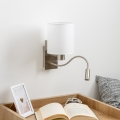 Brilagi - LED Lankstus sieninis šviestuvas NUBILA 1xE27/25W/230V + LED/3W matinis chromas/balta