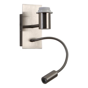 Brilagi - LED lankstus sieninis šviestuvas NUBILA 1xE27/25W/230V + LED/3W matinis chromas