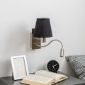 Brilagi - LED Lankstus sieninis šviestuvas NUBILA 1xE27/25W/230V + LED/3W matinis chromas/juoda