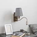 Brilagi - LED Lankstus sieninis šviestuvas NUBILA 1xE27/25W/230V + LED/3W matinis chromas/pilka