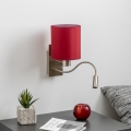 Brilagi - LED Lankstus sieninis šviestuvas NUBILA 1xE27/25W/230V + LED/3W matinis chromas/Pompėjos raudona