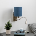 Brilagi - LED Lankstus sieninis šviestuvas NUBILA 1xE27/25W/230V + LED/3W matinis chromas/tamsiai mėlyna