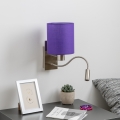 Brilagi - LED Lankstus sieninis šviestuvas NUBILA 1xE27/25W/230V + LED/3W matinis chromas/violetinė