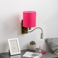 Brilagi - LED Lankstus sieninis šviestuvas NUBILA 1xE27/25W/230V + LED/3W žalvaris/rausva