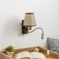 Brilagi - LED Lankstus sieninis šviestuvas NUBILA 1xE27/25W/230V + LED/3W žalvaris/ruda