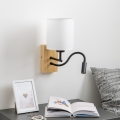 Brilagi - LED Lankstus sieninis šviestuvas NUBILA WOOD 1xE27/25W/230V + LED/3W ąžuolas/balta