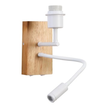Brilagi - LED Lankstus sieninis šviestuvas NUBILA WOOD 1xE27/25W/230V + LED/3W ąžuolas/balta