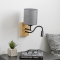 Brilagi - LED Lankstus sieninis šviestuvas NUBILA WOOD 1xE27/25W/230V + LED/3W ąžuolas/pilka