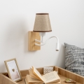 Brilagi - LED Lankstus sieninis šviestuvas NUBILA WOOD 1xE27/25W/230V + LED/3W ąžuolas/ruda