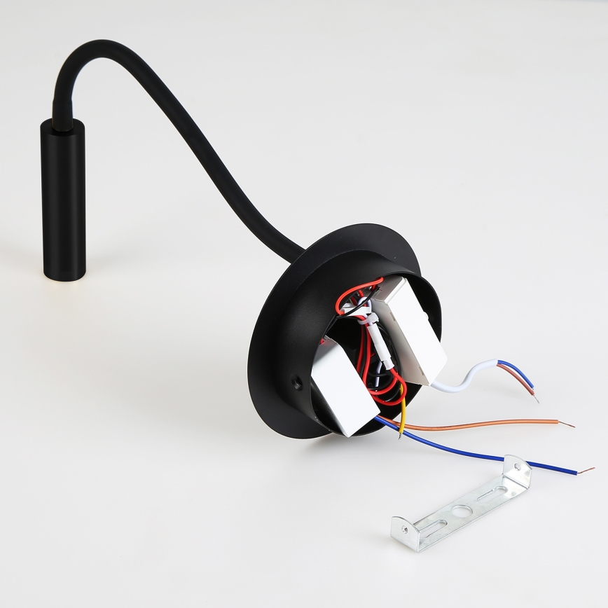 Brilagi - LED lanksti sieninė lempa su USB prievadu MAYA LED/3W/230V 4000K juoda