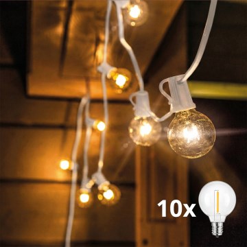 BRILAGI - LED Lauko dekoracinė girlianda GIRLANDA 10xE12/0,6W/230V 8m balta IP44 šiltai balta
