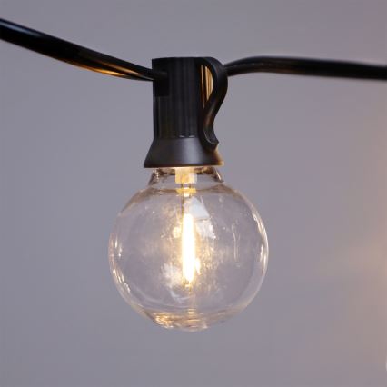 Brilagi - LED lauko dekoratyvinė girlianda GIRLANDA 25xE12/0,36W/24V 20m juoda IP44 šiltai balta