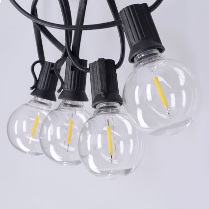 Brilagi - LED lauko dekoratyvinė girlianda GIRLANDA 25xE12/0,36W/24V 20m juoda IP44 šiltai balta