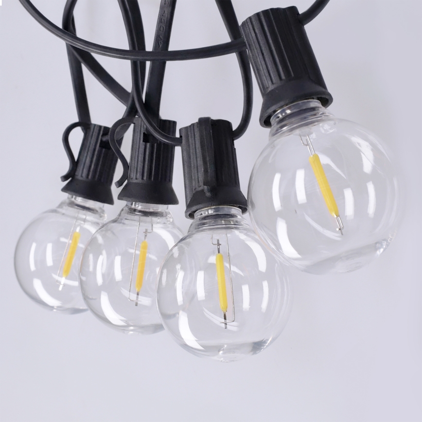 Brilagi - LED lauko dekoratyvinė girlianda GIRLANDA 25xE12/0,36W/24V 20m juoda IP44 šiltai balta