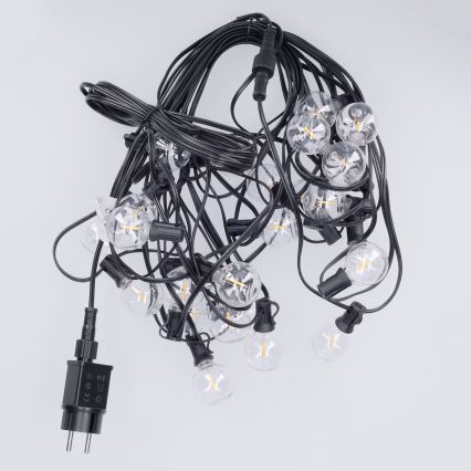 Brilagi - LED lauko dekoratyvinė girlianda GIRLANDA 25xE12/0,36W/24V 20m juoda IP44 šiltai balta
