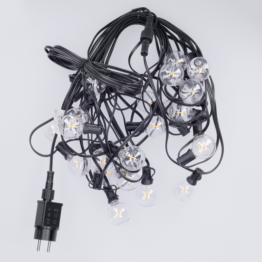Brilagi - LED lauko dekoratyvinė girlianda GIRLANDA 25xE12/0,36W/24V 20m juoda IP44 šiltai balta