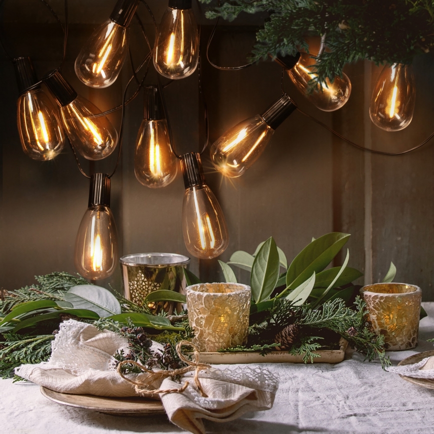 Brilagi - LED lauko dekoratyvinė girlianda 10xLED/3xAA 3,2m IP44 šiltai balta