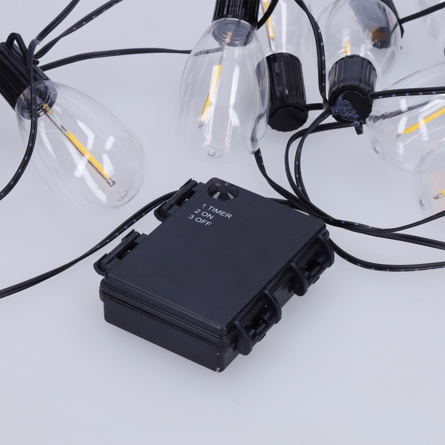 Brilagi - LED lauko dekoratyvinė girlianda 10xLED/3xAA 3,2m IP44 šiltai balta