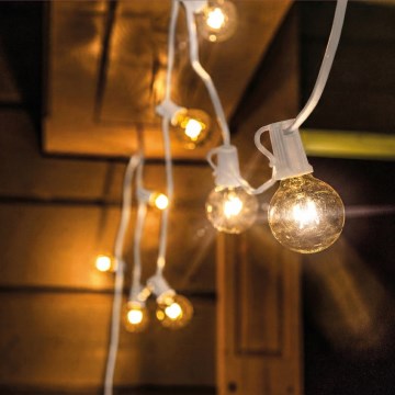 Brilagi - LED Lauko dekoratyvinė girlianda GIRLANDA 10xE12/0,6W/230V 8m balta IP44 šiltai balta